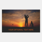 Golfer Sunset aangepaste stickers (Voorkant)