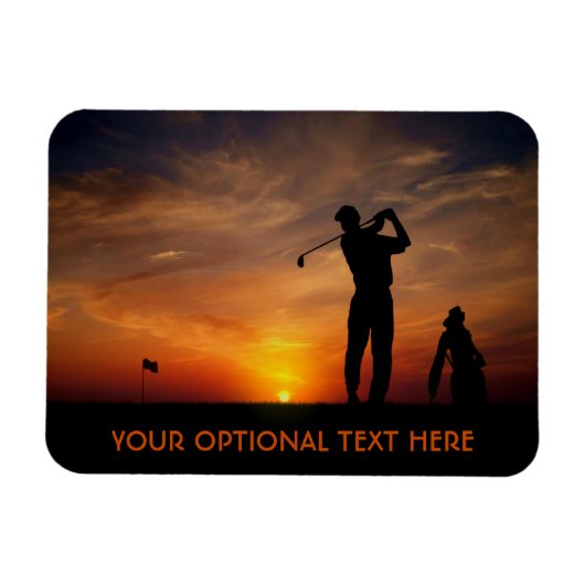 Golfer Sunset aangepaste tekstmagneet Magneet (Horizontaal)