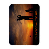 Golfer Sunset aangepaste tekstmagneet Magneet (Verticaal)