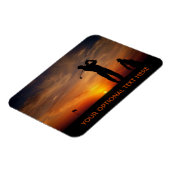 Golfer Sunset aangepaste tekstmagneet Magneet (Linkerzijde)