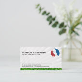 Golfer Swing Classic Logo | Gras Visitekaartje (Staand voorkant)