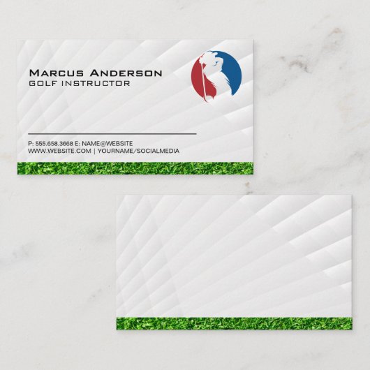 Golfer Swing Classic Logo | Gras Visitekaartje (Voorkant / Achterkant)