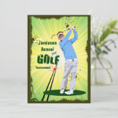 Golfer Swing Golf Club Golf Kaart (Staand voorkant)