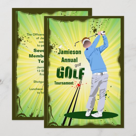 Golfer Swing Golf Club Golf Kaart (Voorkant / Achterkant)