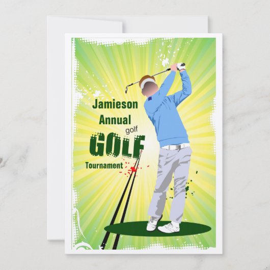 Golfer Swing Golf Club Golf Kaart (Voorkant)