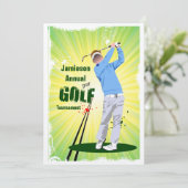 Golfer Swing Golf Club Golf Kaart (Staand voorkant)