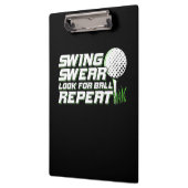 Golfer Swing Sweat zoekt bal Klembord (Links)