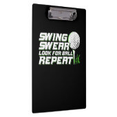 Golfer Swing Sweat zoekt bal Klembord (Rechts)
