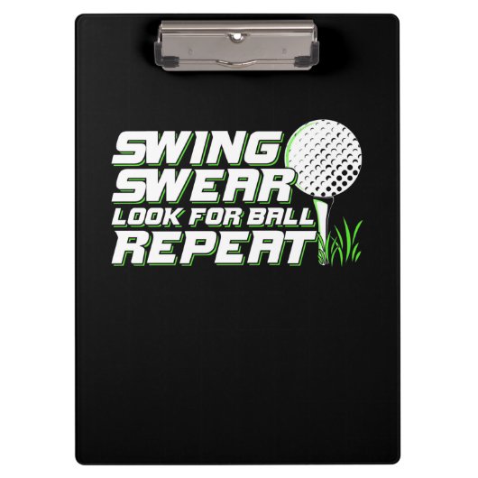 Golfer Swing Sweat zoekt bal Klembord (Voorkant)