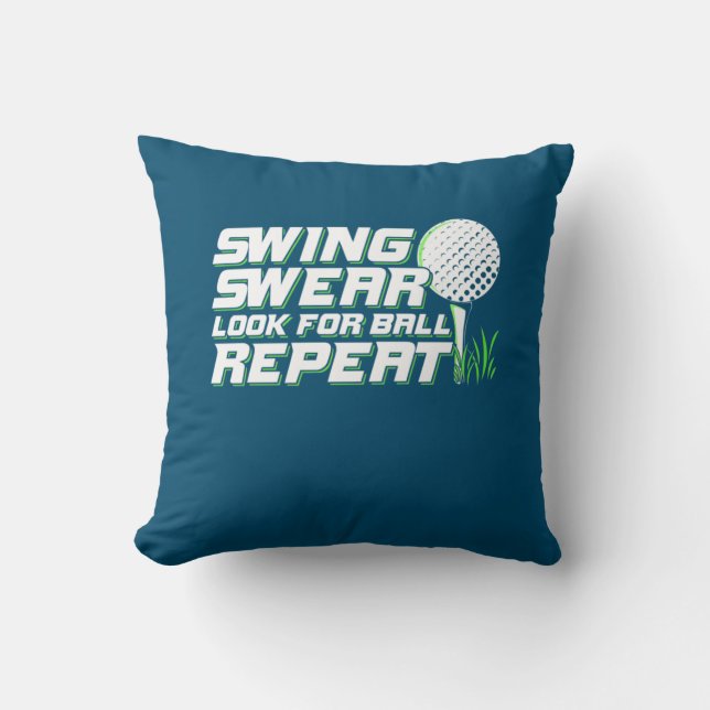Golfer Swing Sweat zoekt bal Kussen (Voorkant)