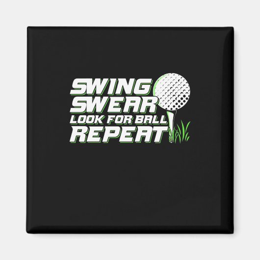 Golfer Swing Sweat zoekt bal Magneet (Voorkant)