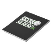 Golfer Swing Sweat zoekt bal Notitieblok (Linkerzijde)