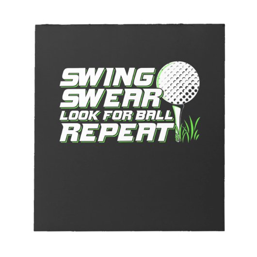 Golfer Swing Sweat zoekt bal Notitieblok (Voorkant)