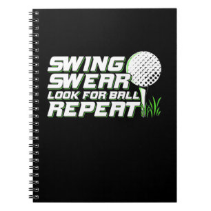 Golfer Swing Sweat zoekt bal Notitieboek