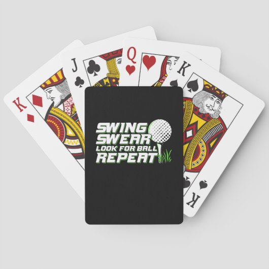 Golfer Swing Sweat zoekt bal Pokerkaarten (Achterkant)