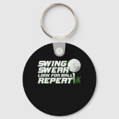 Golfer Swing Sweat zoekt bal Sleutelhanger (Voorkant)