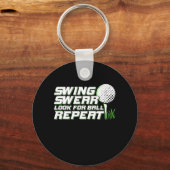 Golfer Swing Sweat zoekt bal Sleutelhanger (Voorkant)