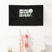Golfer Swing Sweat zoekt bal Spandoek (Insitu)