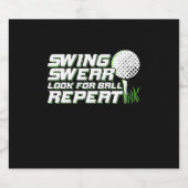 Golfer Swing Sweat zoekt bal Sparkling Wijnetiket (Enkel label)