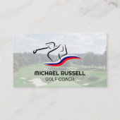 Golfer Swinging Club | Golf Course Visitekaartje (Voorkant)