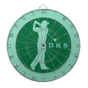 Golfer Swinging Club Green Golf, gepersonaliseerd Dartbord
