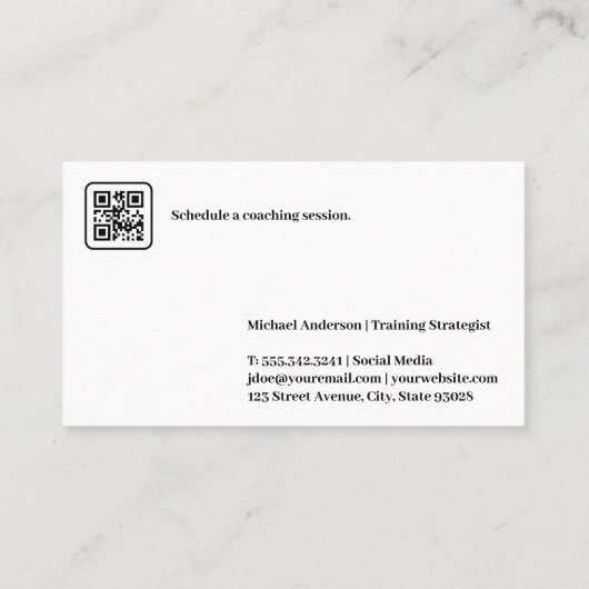 Golfer Swinging Logo | Golfbal Patroon Visitekaartje (Achterkant)