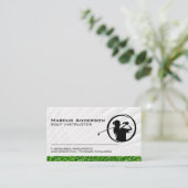 Golfer Swinging Logo | Gras Visitekaartje (Staand voorkant)
