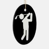 Golfer Symbool Kerstmis Keramisch Ornament (Rechts)