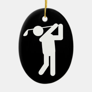 Golfer Symbool Kerstmis Keramisch Ornament