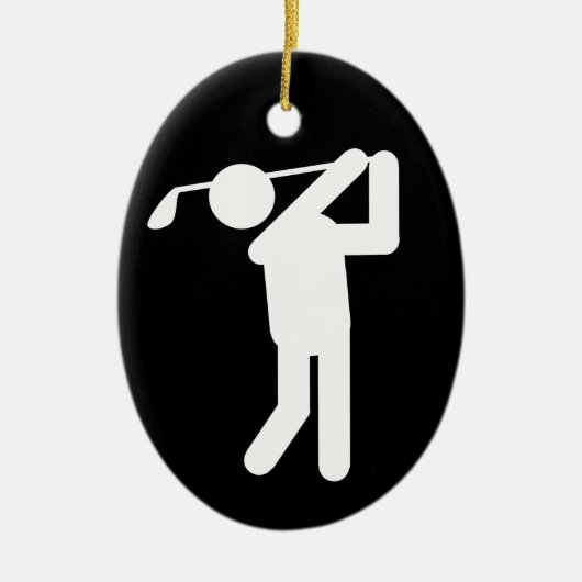 Golfer Symbool Kerstmis Keramisch Ornament (Voorkant)