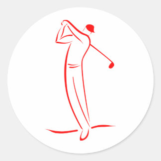 Golfer Symbool Zazzle Ronde Sticker
