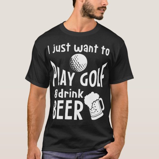 Golfer T-shirt Golf Ball Gift Iron Beer Gezegde sh (Voorkant)