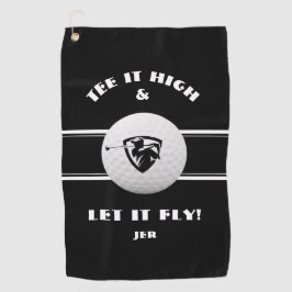 Golfer T-shirt Het High Monogramed Sportspeler Bla Golfhanddoek