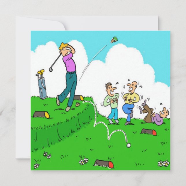 Golfer T-shirt off failure Cartoon (Voorkant)