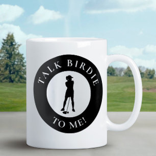 Golfer Talk Birdie voor mij Funny Humor Cute Black Koffiemok