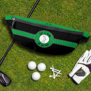 Golfer Tee Golf Sport Humor Monogram Zwart Groen Heuptasje