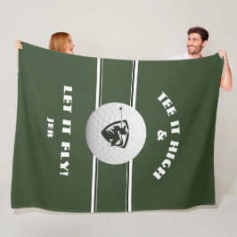 Golfer Tee Het Hoog Gemerkt Groen Sport Aangepast Fleece Deken