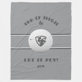 Golfer Tee It High Gegraveerde Grijze Sport Kledin Fleece Deken