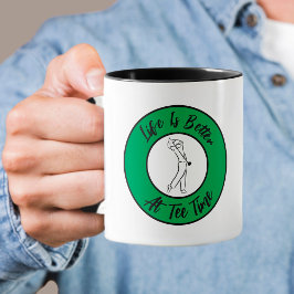 Golfer Tee Tijd Humor Grappige Sport Punt Zwart Gr Mok