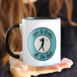 Golfer Tee-tijd Sport Humor Grappige Slogan Teal Z Mok