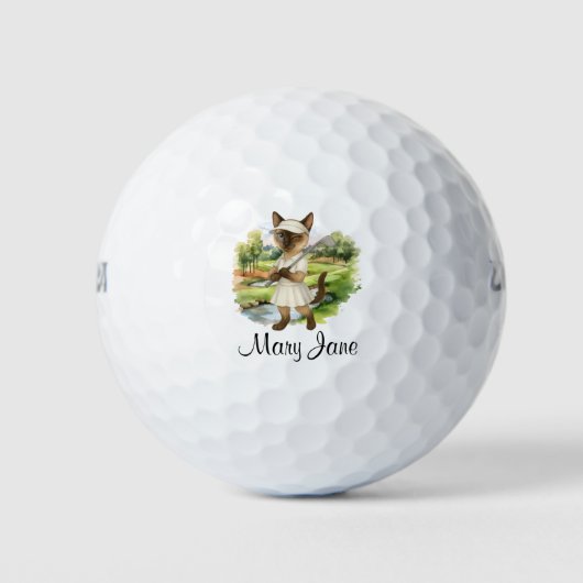 Golfer thema voor vrijgezellenfeest bruid kattenli golfballen (Voorkant)