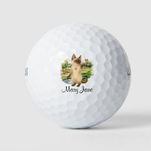 Golfer themed for Bachelorette Bride Cat Lovers Golfballen (Voorkant)