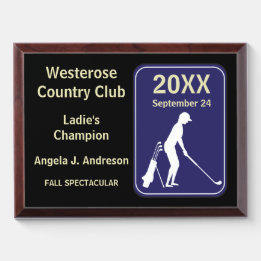 Golfer 🏌️ Tournament Prize Award: Vrouw Troffee Gedenkplaat
