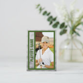 Golfer Trading Kaart | Toernooi Souvenir | Groen Contactkaartje (Staand voorkant)