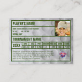 Golfer Trading Kaart | Toernooi Souvenir | Groen Contactkaartje (Achterkant)