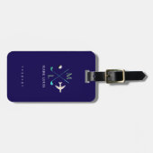 Golfer Traveller Monogram Blauw Bagagelabel (Voorkant horizontaal)