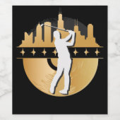 Golfer, Urban en Lifestyle Wijn Etiket (Enkel label)