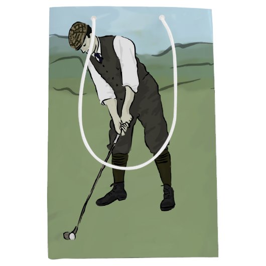  Golfer V1 Art Medium Cadeauzakje (Voorkant)