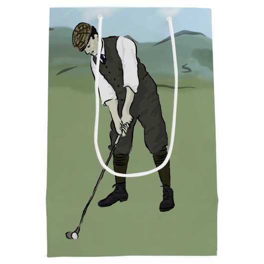 Golfer V1 Art Medium Cadeauzakje (Achterkant)