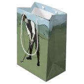  Golfer V1 Art Medium Cadeauzakje (Achterkant Gekanteld)